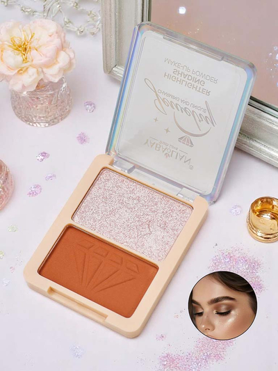 Vaigu sārtums un bronzeris presētā pūdera sejas paletē