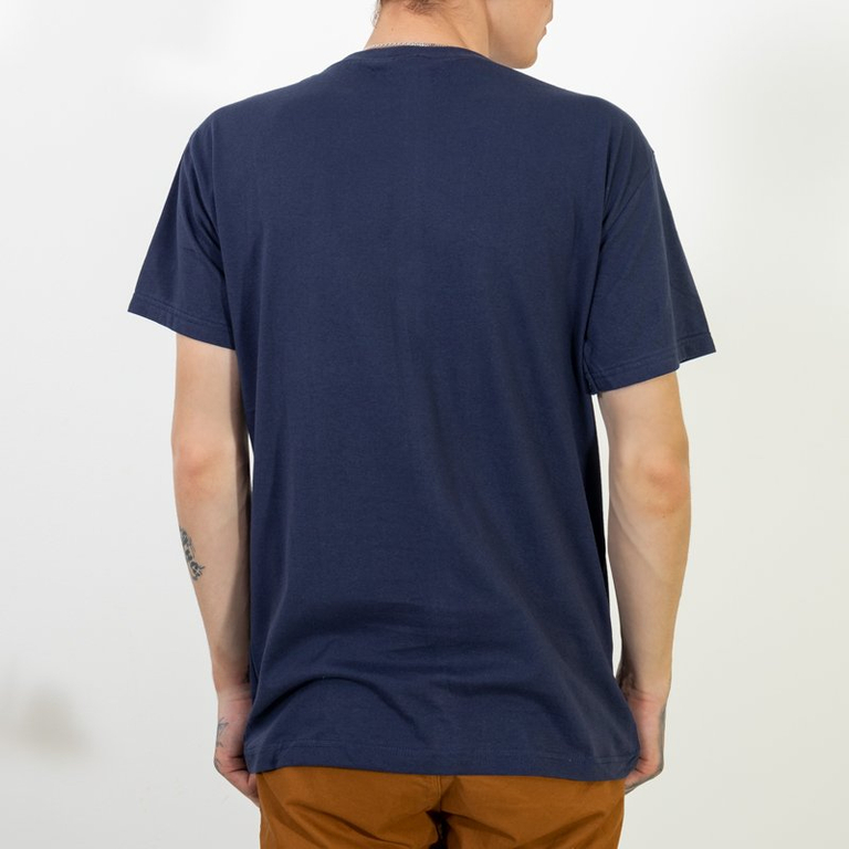 Navy Blue Cotton Vīriešu auto T-krekls ar apdruku - Apģērbs