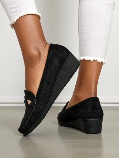 Royalfashion Women's moccasins on a low wedge Polefle