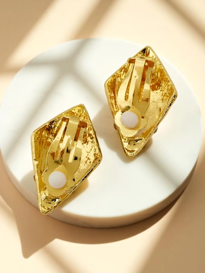 Royalfashion Women's clip-on earrings with cubic zirconia