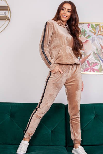 Light brown women's tracksuit set - Clothing