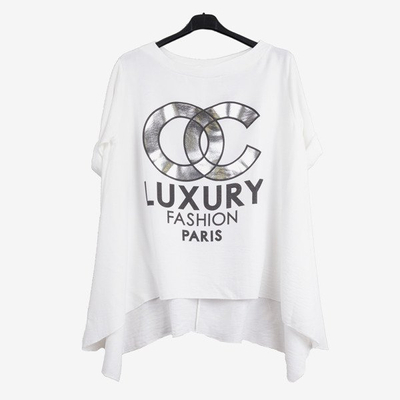 White women&#39;s tunic with inscriptions - Blouses 1