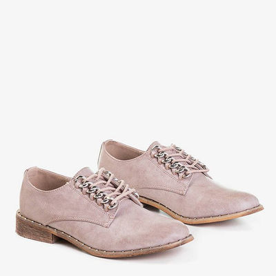 Light pink women's shoes with ornaments Kasaki - Footwear