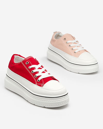 OUTLET Red women's sneakers on the platform Veritar - Footwear