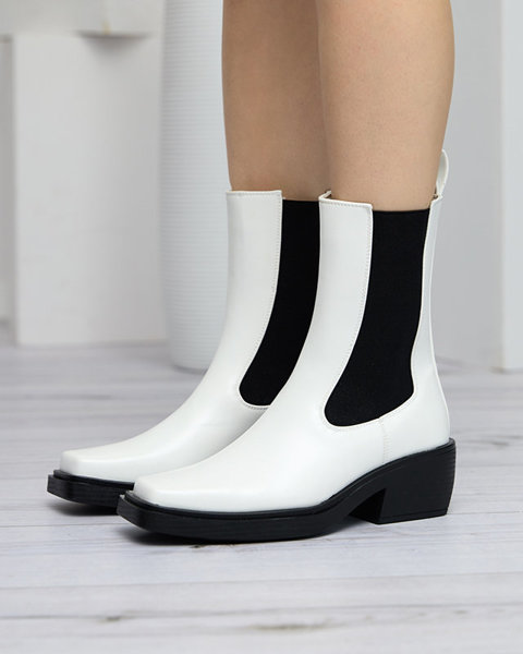 Balti sieviešu zābaki ar slīdēšanu Darran - Apavi