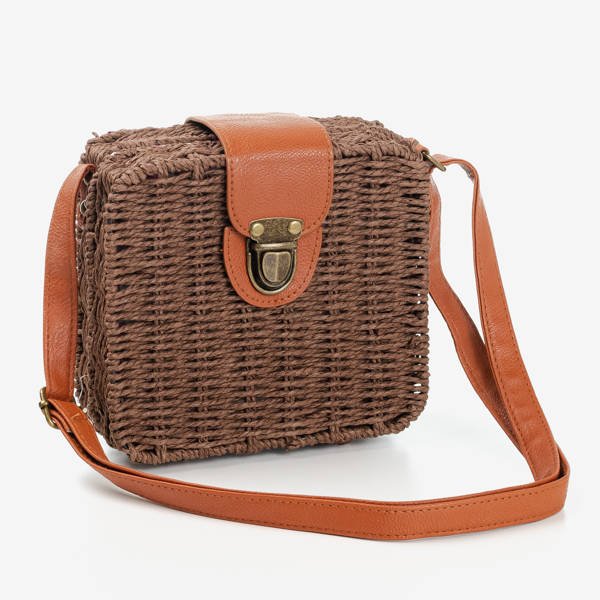 Темно-коричневая соломенная сумка-багажник - Сумки