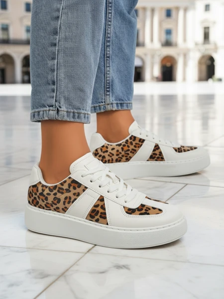 Sneakers Lav Calista Leopardia – Alba Cutis Eco Textilia Ver V cm