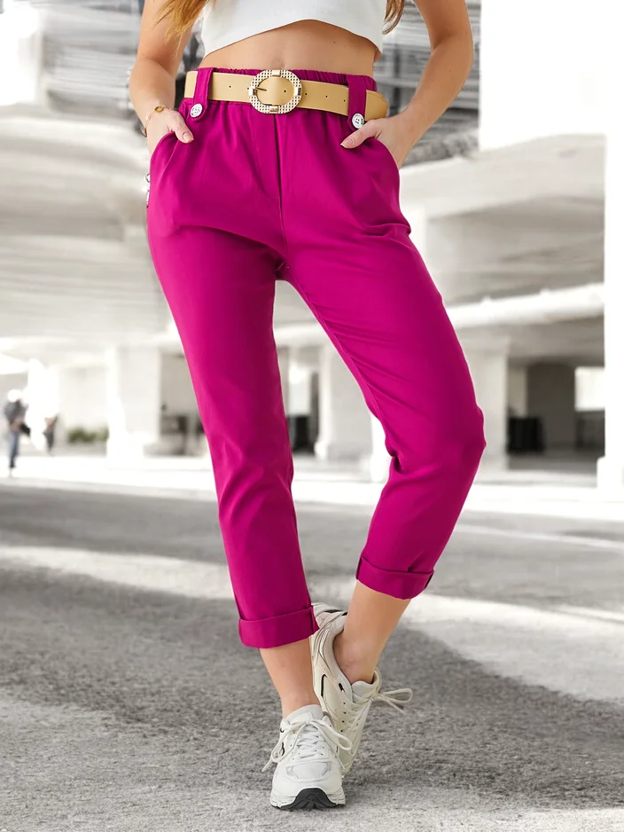 Royalfashion Women's viscose pants with a belt