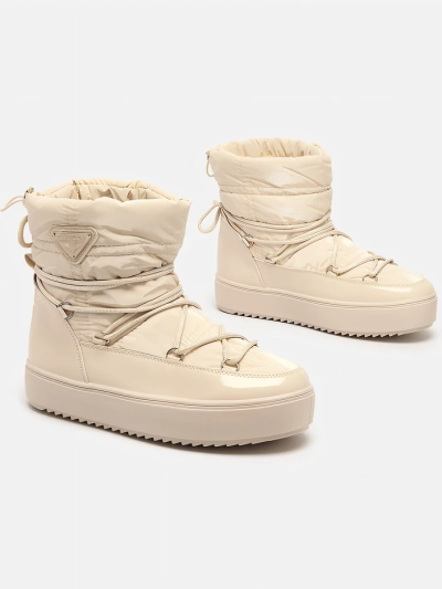 Royalfashion Sieviešu slip-on zābaki a'la sniega zābaki bēšā krāsā Vevnose