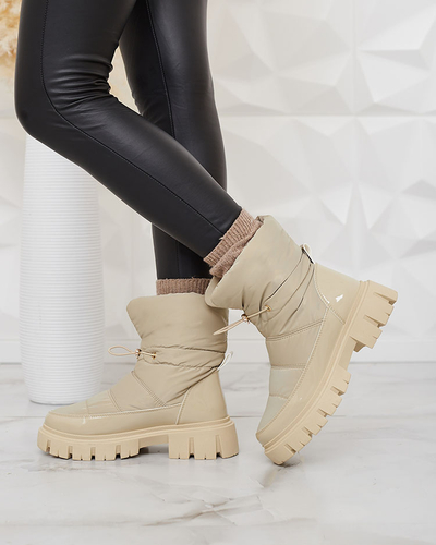 Royalfashion Sieviešu slips-on sniega zābaki gaiši brūnā krāsā Sadella