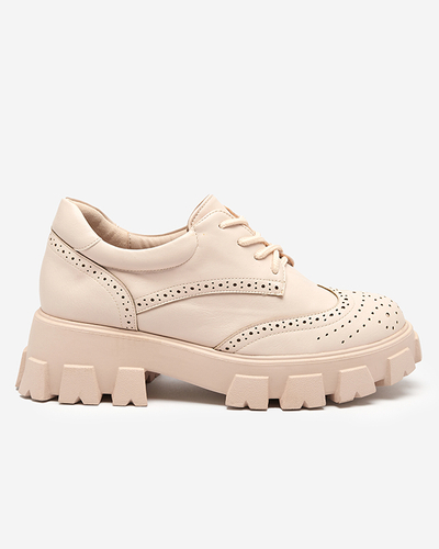 Beige women's shoes with an openwork accent Uneri - Footwear