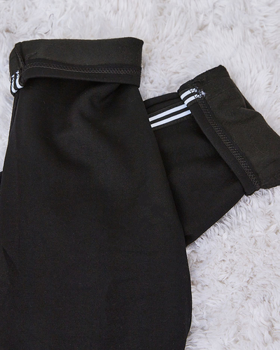Royalfashion Black women's sweatpants with piping