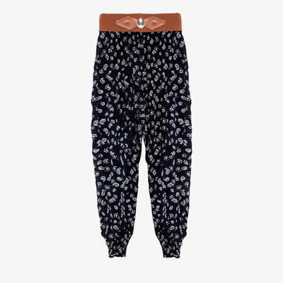 Black patterned alladdin pants - Clothing