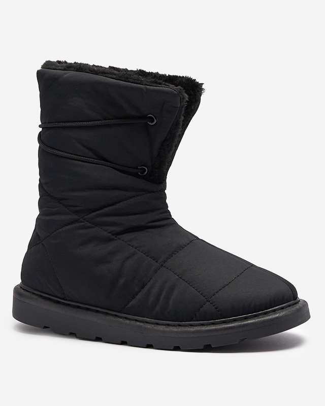 Luna Women's Black Fabric Warm Winter Boots