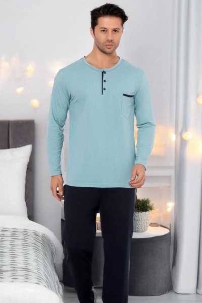 Royalfashion Хлопковые мужские пижамы с карманом