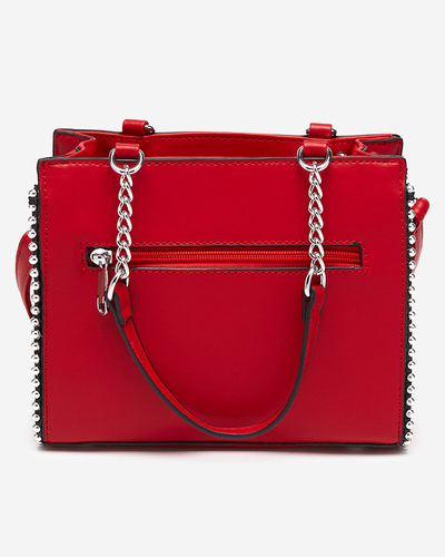 Women's small handbag with a woven insert - Accessories
