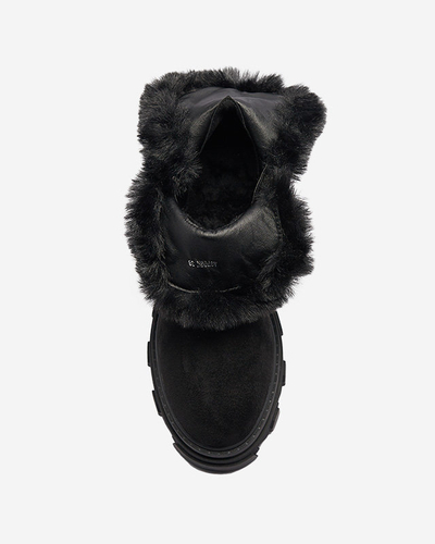 Черные женские сапоги из эко-замши с цепочкой Videric - Обувь