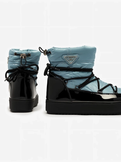 Royalfashion Sieviešu slip-on zābaki a'la sniega zābaki zilā krāsā Vevnose