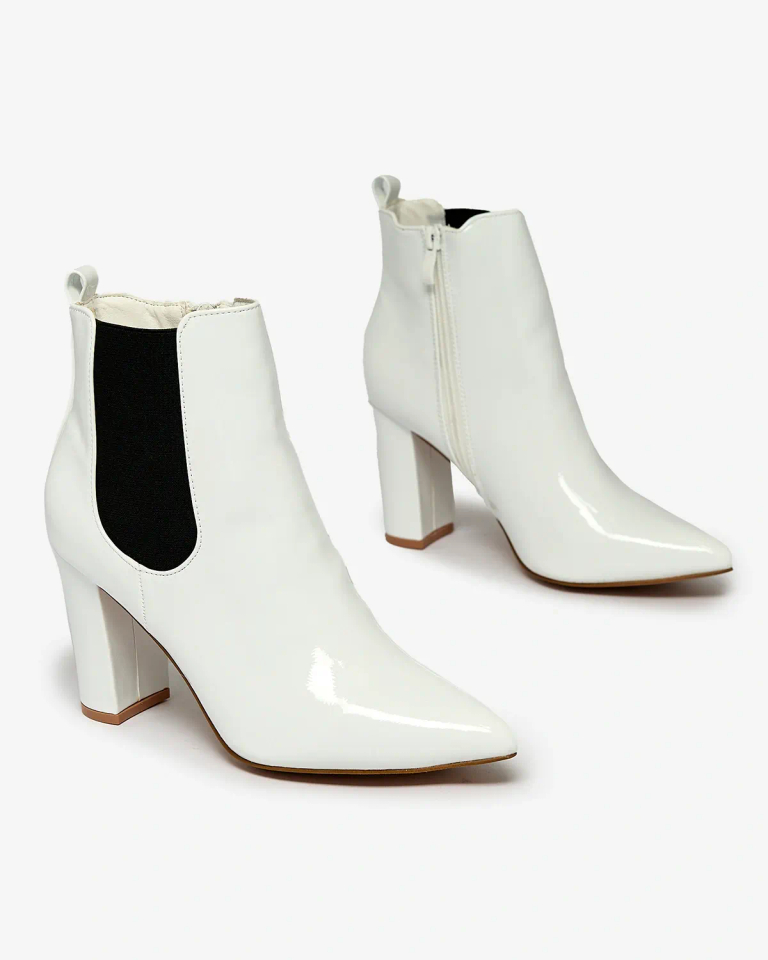 Royalfashion Белые женские сапоги на шпильке Lady Jeny