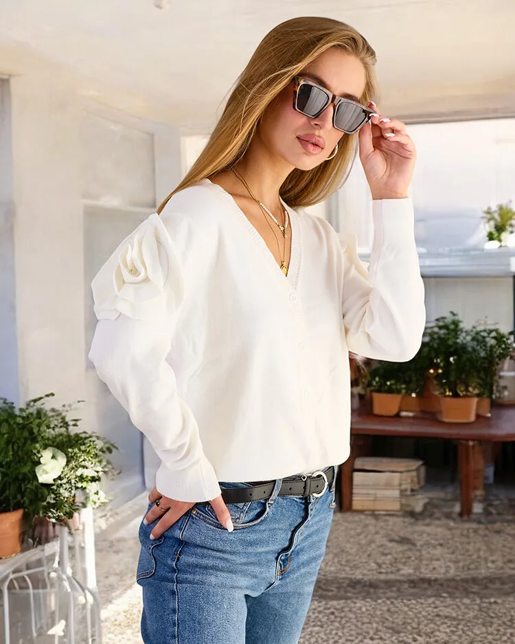 Женский свитер с расстегнутыми пуговицами Royalfashion