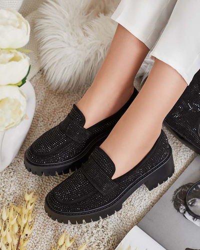 Royalfashion Sieviešu mokasīni ar cirkoniem Epolls