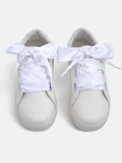 Royalfashion Women's eco-leather sneakers with decorative laces Etti
