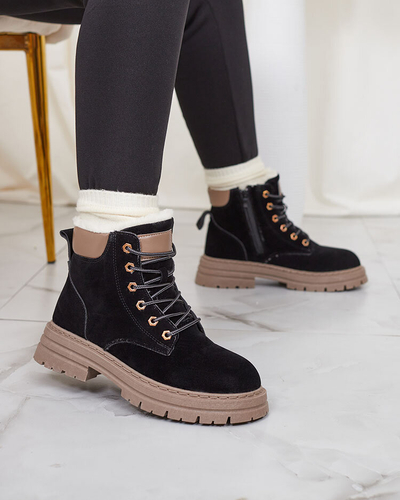 Royalfashion Black and brown women's insulated trapper boots Radoras