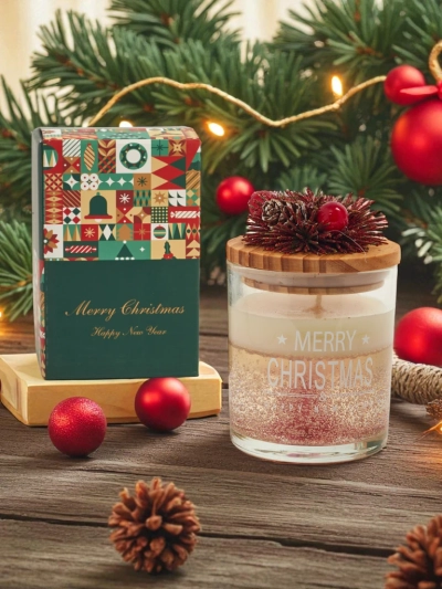 Scented Christmas Candle Merry Christmas Happy New Year