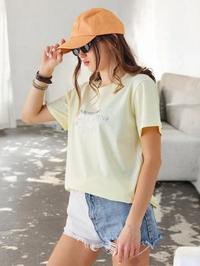 Royalfashion Women's Cotton T-Shirt Savour The Moment With Refresh