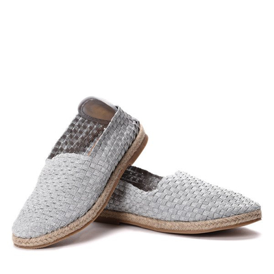 Srebrne espadryle Olympeah - Obuwie