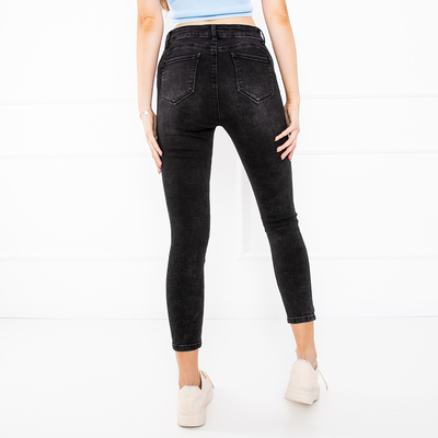 Black women's high waisted skinny jeans - Clothing