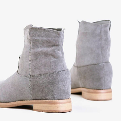 Gray cowboy boots on a covered wedge Terband - Footwear