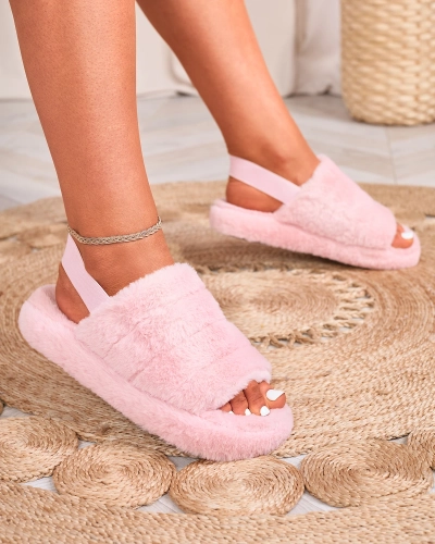 Royalfashion Pink women's fur slippers Nabres