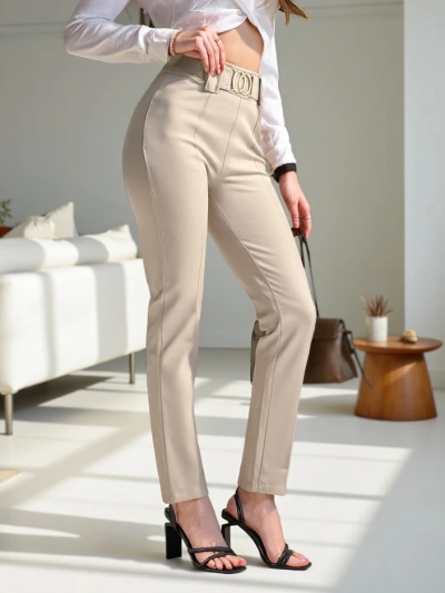 Royalfashion Cotton women's treggings with a crease