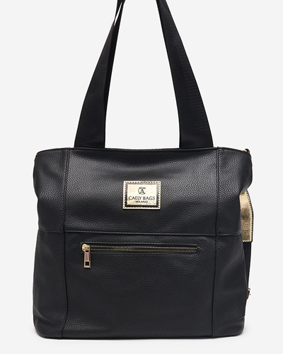 Women's black eco-leather handbag - Accessories