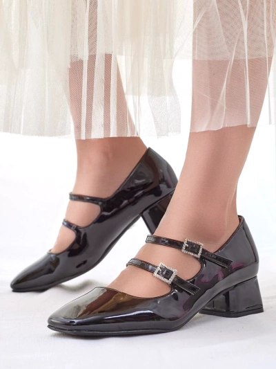 Royalfashion spīdīgi sieviešu kurpju zābaki ar siksnām Vible