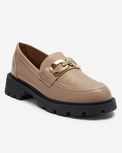 Light brown women's half shoes with a chain on the nose Zyteria - Footwear