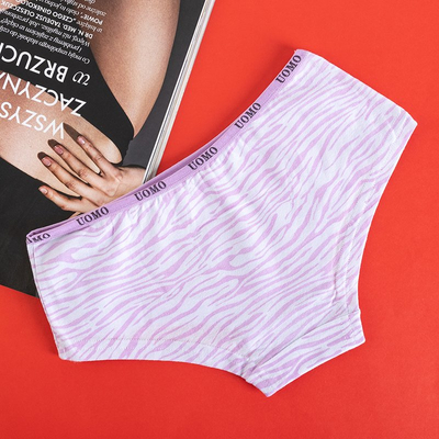Women's purple cotton patterned panties with a doggy print - Clothing