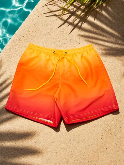 Royalfashion Men's Ombre Sports Shorts with Protective Mesh