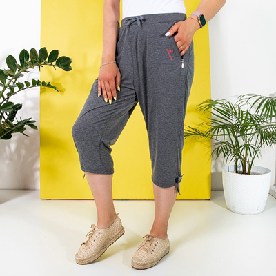 Gray women's 3/4 PLUS SIZE shorts - Clothing