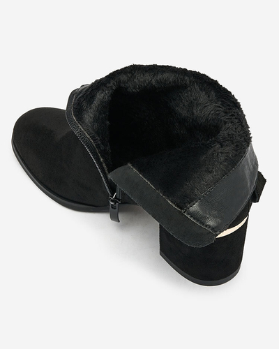 Royalfashion Women's low stiletto boots in black Dogdas