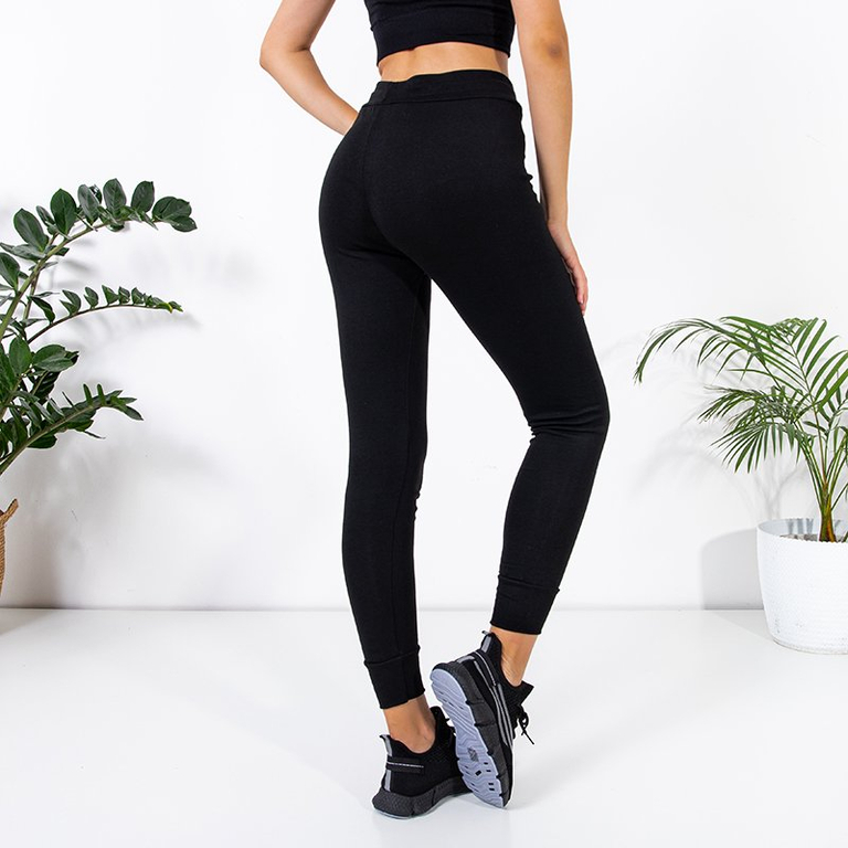 Black women's cotton leggings - Clothing