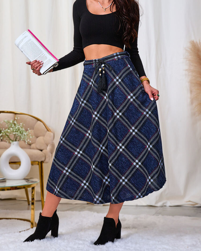 Royalfashion Sieviešu pelēki un sarkani gari pesti svārki