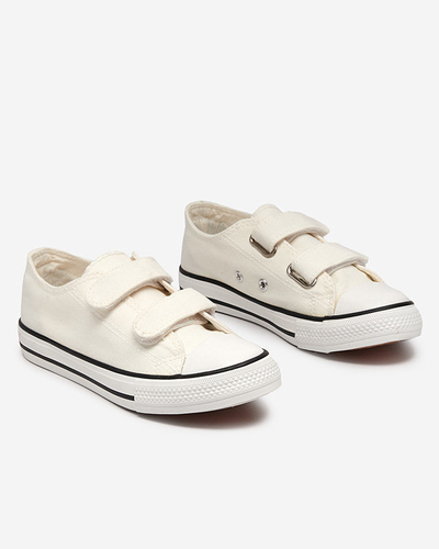 OUTLET White-ecru meiteņu Bovis Velcro kedas - Apavi