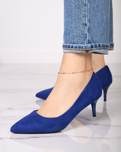 Cobalt women's pumps on a low heel Oia - Clothing