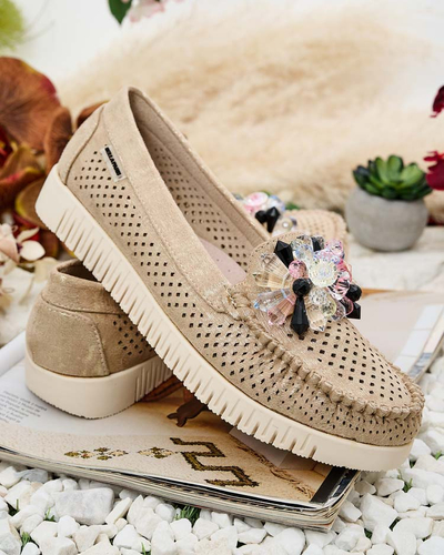 Royalfashion Sieviešu ažūra mokasīni ar pērlītēm Nasfali