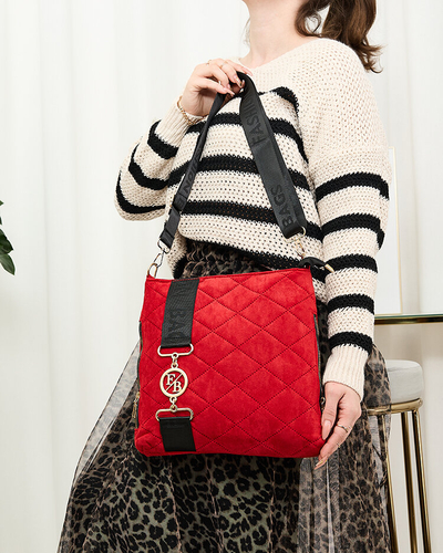 Royalfashion Red quilted eco-suede ladies handbag