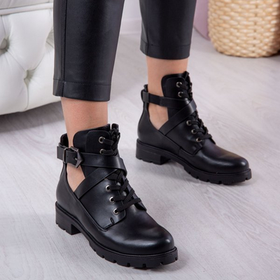 Black boots with flat heels Locca - Footwear 1