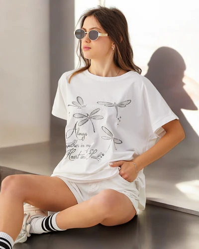 Royalfashion Women's cotton t-shirt with print