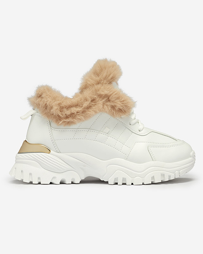 Sports white women's shoes with fur Flixi - Footwear